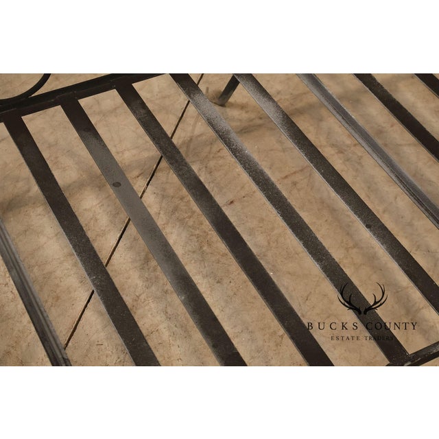 Art Deco Vintage Wrought Iron Scrollwork Garden Bench For Sale - Image 3 of 18