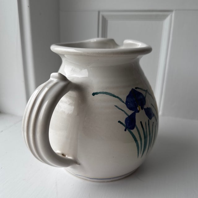 Mid 20th Century Hand Painted Ceramic Pitcher For Sale In Portland, OR - Image 6 of 8