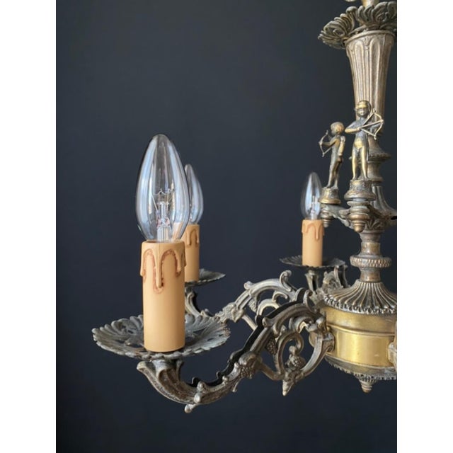 1960s Vintage Brass Chandelier with Archers, 1960s For Sale - Image 5 of 12