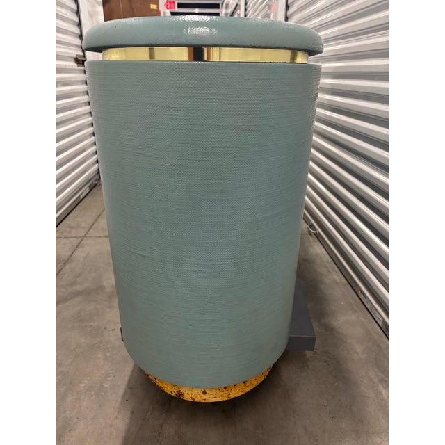 Faux Grasscloth “Pill” Credenza by Mastercraft For Sale In Chicago - Image 6 of 12
