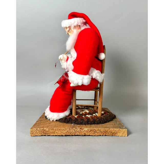 Vintage American Folk Art Santa Claus Toymaker Christmas Sculpture With Train For Sale In Raleigh - Image 6 of 12
