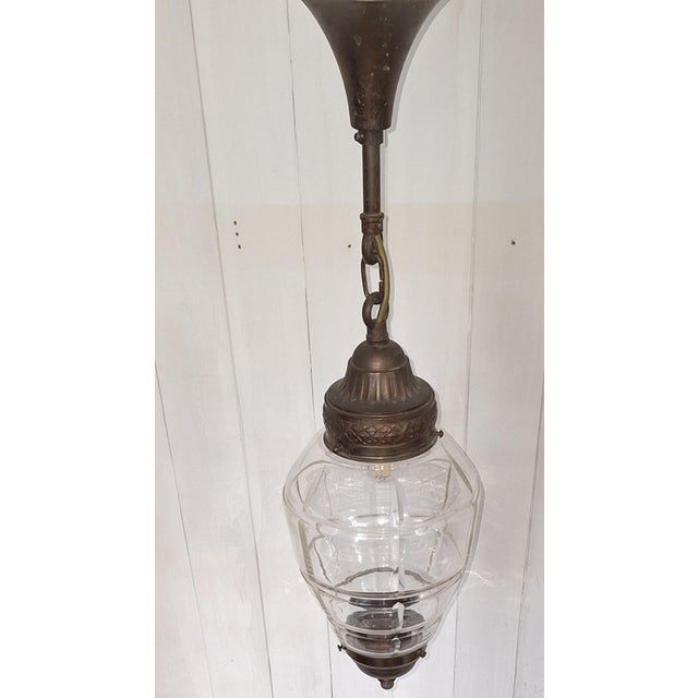 Antique French Lantern-Shaped Pendant Lamp, 1890s For Sale - Image 4 of 7
