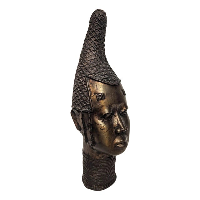 Beninese Edo Era Cast Bronze Bust For Sale