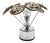 Mid-Century Chrome and Greenish-Grey Glass Bouquet Table Lamp, 1970s For Sale