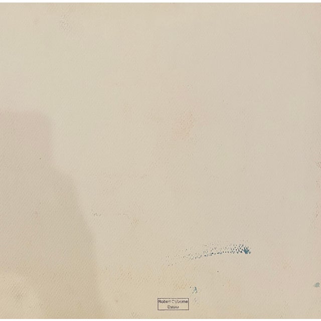 1950s Robert Colborne Abstract Floral Still Life Watercolor For Sale - Image 4 of 4