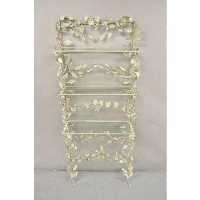 Mid 20th Century Vintage Italian Hollywood Regency Iron Tole Metal Fruit Vine Wall Hanging Shelf For Sale - Image 12 of 12
