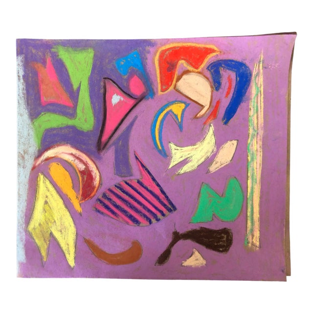 Abstraction No.105 Original Pastel by Erik Sulander 12x11 For Sale