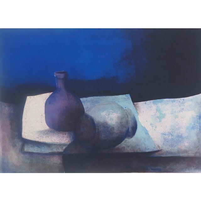 Claude GAVEAU (1940) Still Life with Blue Vase Original color lithograph Signed in pencil On wove paper, 65 x 50 cm...