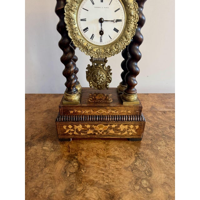 Late 19th Century Antique Victorian French Portico Clock, 1880 For Sale - Image 5 of 8