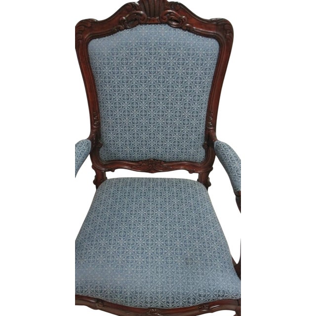 Pair BAU French Country Dining Room Arm Chairs Regency Custom Carved A For Sale - Image 10 of 10