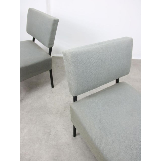 Mid-Century Modern Set of Mid-Century Bauhaus Style Easy Chairs in Grey Fabric For Sale - Image 3 of 18
