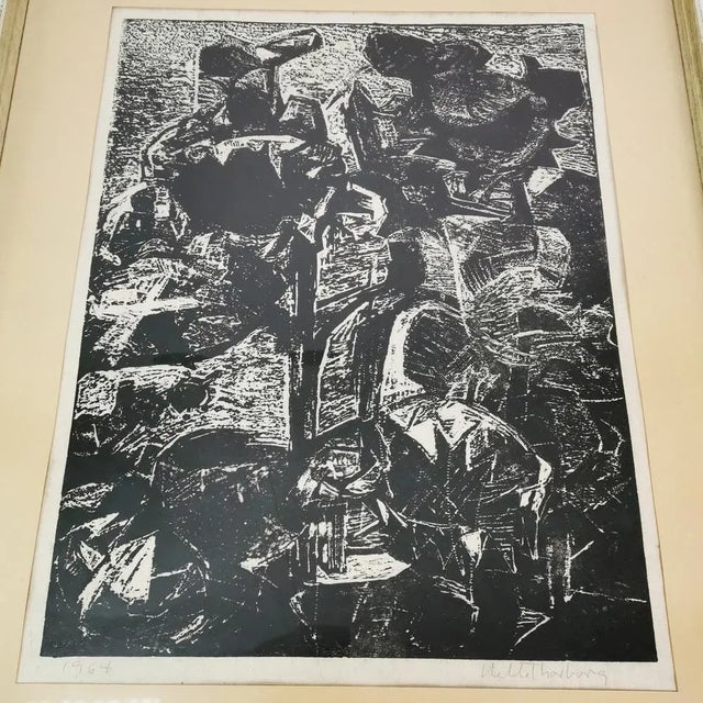 Lithograph by Helle Thorborg, Denmark 1964. Technique: lithography on paper - dated and signed. The graphic is originally...