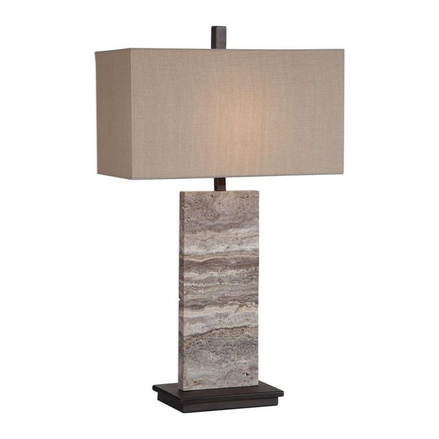 Travertine Marble Lamp For Sale In Sacramento - Image 6 of 6
