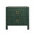2020s Matthew Izzo Home Edelman Green Grasscloth Two Drawer Side Table With Antique Brass Hardware For Sale - Image 5 of 5