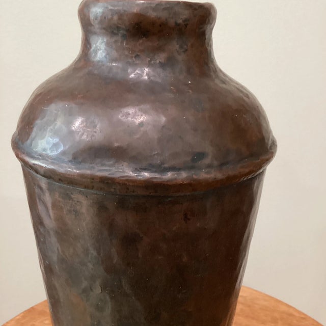 Vintage Arts & Crafts Style Copper Vase For Sale In Chicago - Image 6 of 13