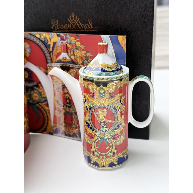 Ceramic Miniature Le Roi Soleil Coffee Pot by Versace for Rosenthal Meets Versace, 1990 For Sale - Image 7 of 9