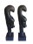 Black Late 20th Century Vintage Pair of Genuine Authentic African Ebonywood Hand-Carved Tribal Bust Statues For Sale - Image 8 of 8