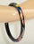 1920s Art Deco Black Celluloid Bracelet Bangle with Leaves Design For Sale - Image 5 of 7