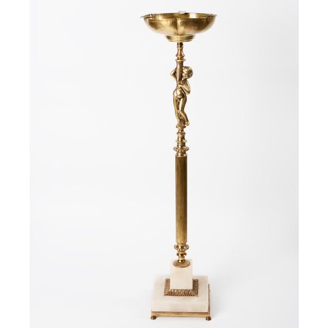 Elevate your smoking lounge or library with this grand standing ashtray, handcrafted in Spain circa 1960. A perfect blend...