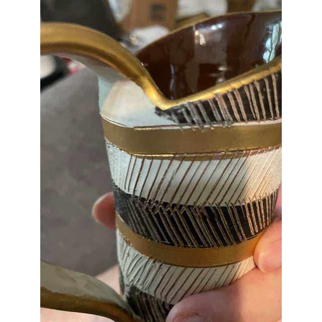 20th C. MCM Italian Bitossi Seta Pitcher Attr. To Aldo Londi For Sale - Image 12 of 14