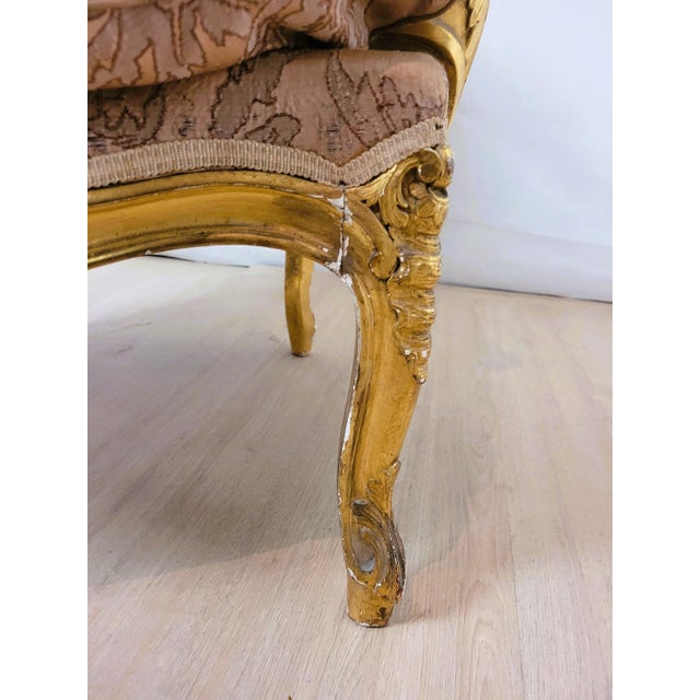 Louis XV Style Golden Wood Lounge Chair For Sale - Image 10 of 16