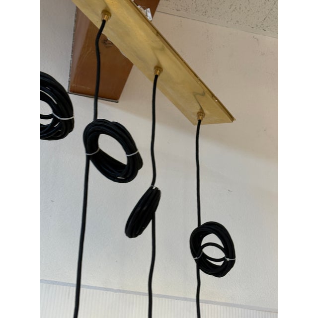 Visual Comfort Iris Quatro Linear Pendant in Hand Rubbed Antique Brass With Clear Glass For Sale - Image 10 of 12