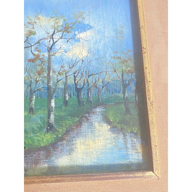 River and Trees, Early 20th Century, Oil Painting, Framed For Sale - Image 11 of 15