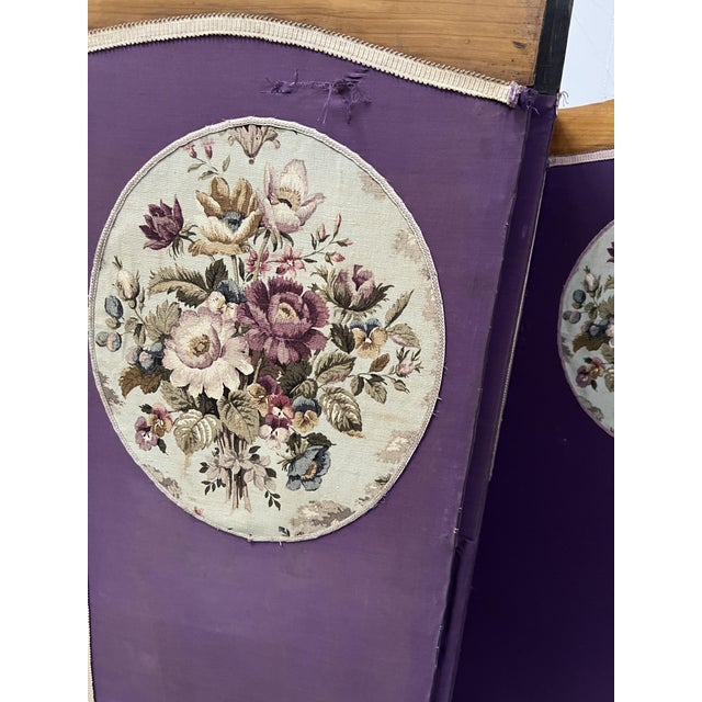 Four-Panel Screen with Oval Tapestry For Sale - Image 6 of 10