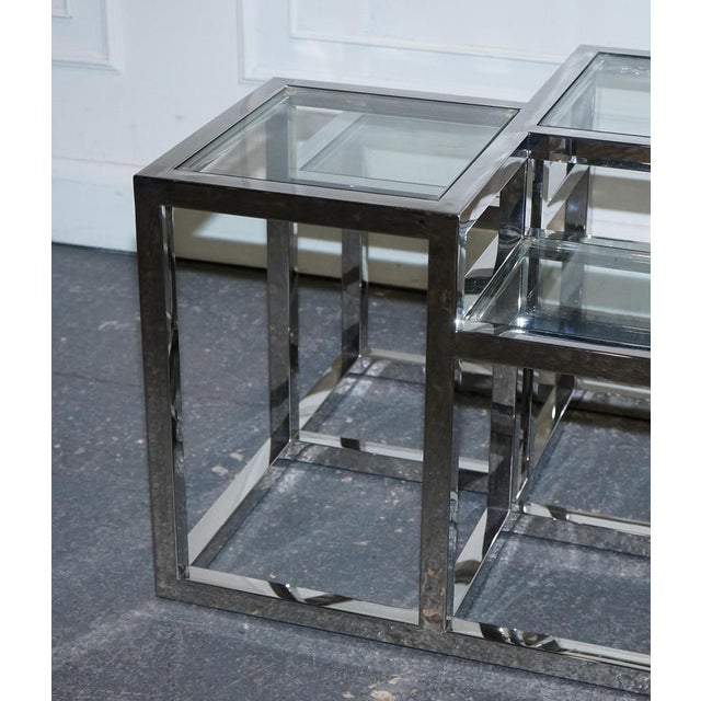 Art Deco Style Glass and Polished Stainless Steel Side Tables from Casa Padrino, Set of 2 For Sale - Image 15 of 16