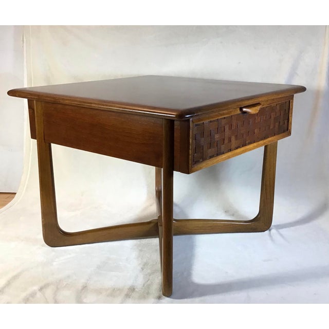 1960s Lane Altavista MidCentury Modern Basket Weave Side Table Chairish