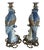 2000 - 2009 A Pair of Vintage Hollywood Regency Style Blue & White Ceramic Parrot Candle Holders For Sale - Image 5 of 12