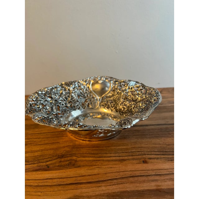 Silver 1970s Godinger Repousse Filigree Silver Plated Bowl For Sale - Image 8 of 11