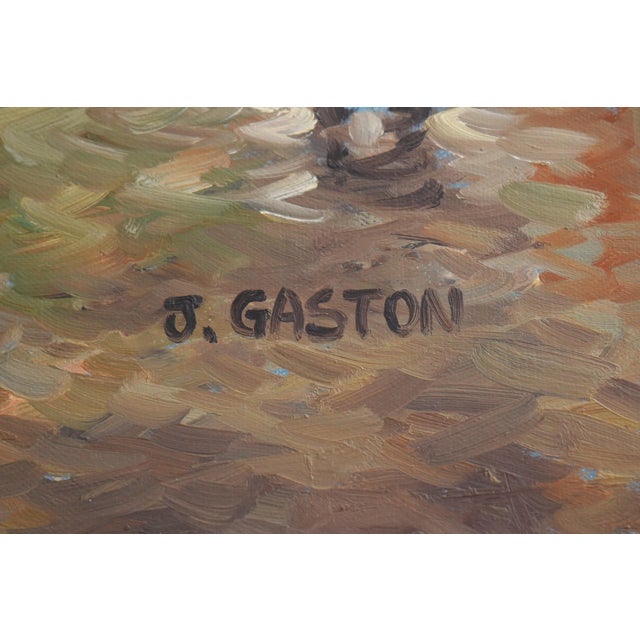 J. Gaston Paris Street Oil Painting on Canvas For Sale - Image 11 of 13