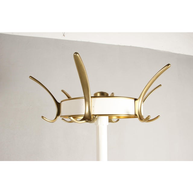 Metal Vintage Freestanding Coat Rack in the style of the United Workshops Munich, 1960s For Sale - Image 7 of 9