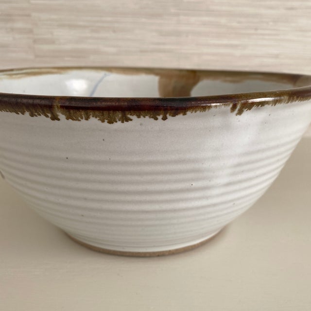 1980s Raku Style Studio Art Pottery Bowl by Evans For Sale - Image 10 of 12