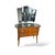 Vintage Walnut Dressing Table with Tri-Fold Mirror For Sale - Image 3 of 7