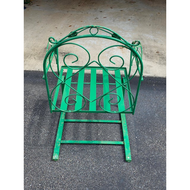 Metal Vintage Mid-Century Style Meadowcraft Wrought Iron Counterlever Lounge Chair For Sale - Image 7 of 8
