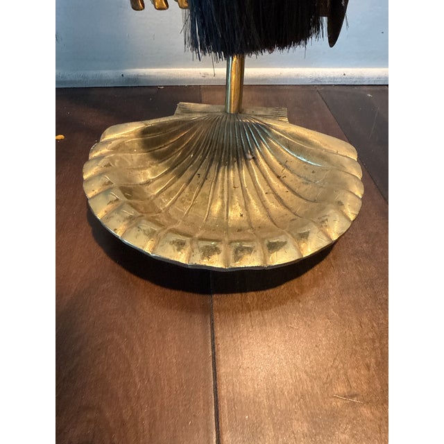 Boho Chic 1970s Sculptural Brass Clam Shell Fire Tools Set For Sale - Image 3 of 7
