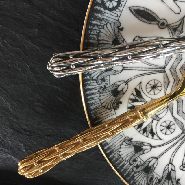 Silver Bronze Cheese Knife by Richard Lauret For Sale - Image 4 of 5