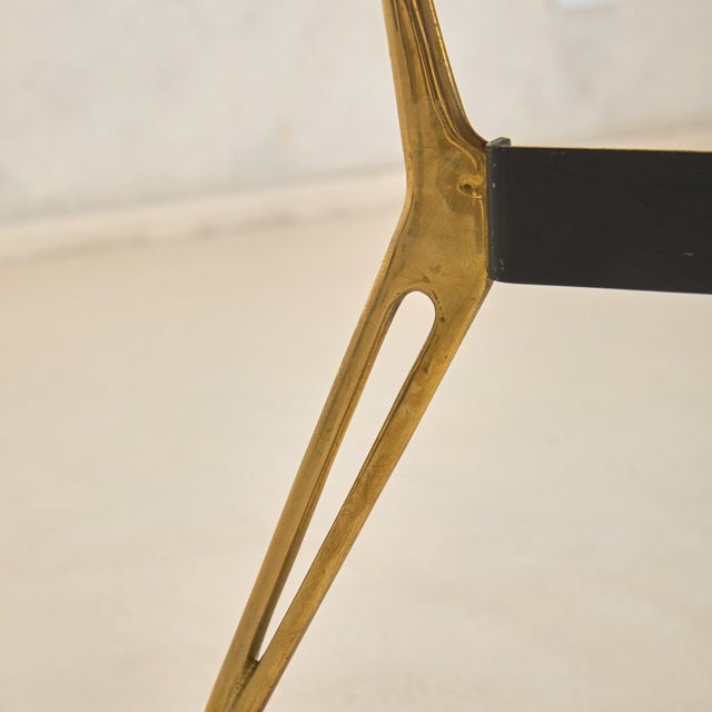 Metal Italian Oval Onyx Coffee Table with Brass Base, 1950s For Sale - Image 7 of 10