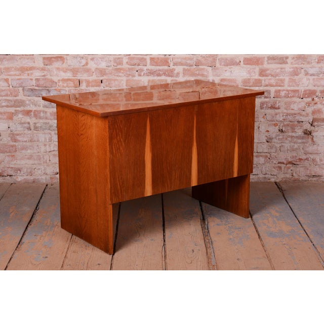 Mid-Century Writing Desk in Oak from Interier Praha, Czech, 1950s For Sale - Image 10 of 12