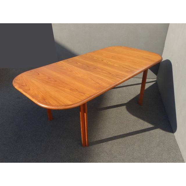 Vintage Danish Mid Century Teak Dining Room Table Conference Table