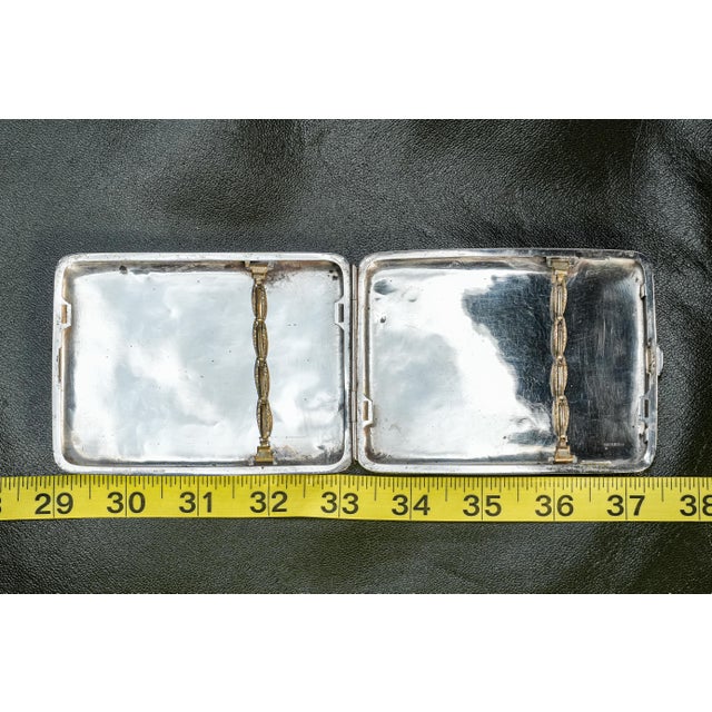 Amazing Ornate Antique Foliate Pattern Sterling Silver Card Cigarette Case For Sale In New York - Image 6 of 13