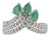 Victorian Inspired Certified 1.14 Ct Pear Cut Emerald & Diamond Crown Cocktail Ring Size 8 For Sale
