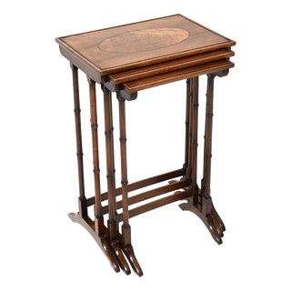 Antique Edwardian Walnut Nesting Tables, 1900, Set of 3 For Sale