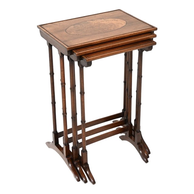 Antique Edwardian Walnut Nesting Tables, 1900, Set of 3 For Sale