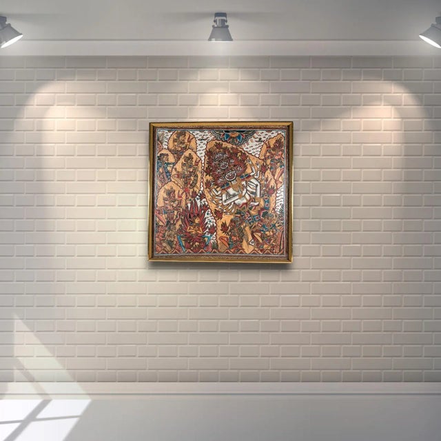 Asian Balinese Kamasan Painting, "Burning of the God of Love, Samaradahan", C. 1940 For Sale - Image 3 of 13