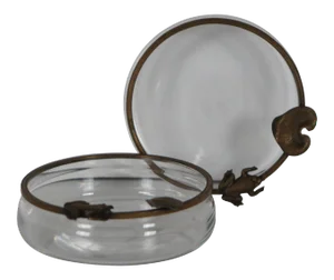 Mid Century Artisian Glass Ashtrays - Set of 2