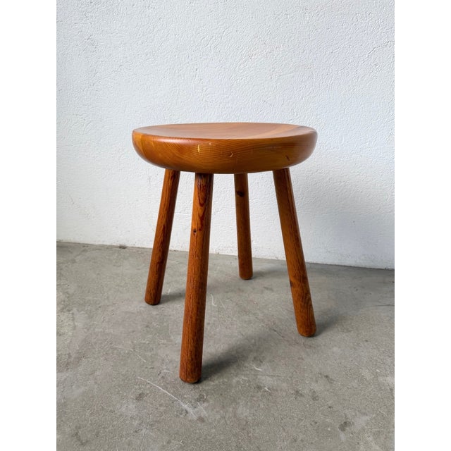 Pine Stool attributed to Charlotte Perriand for Les Arcs, 1960s For Sale - Image 8 of 18