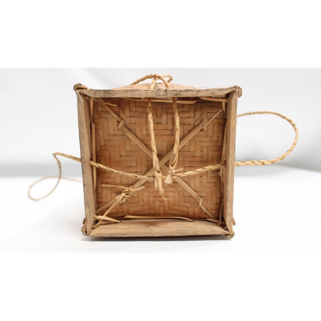 Wood Wicker Woven Basket A For Sale - Image 7 of 10